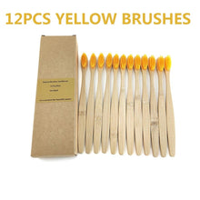 Load image into Gallery viewer, 12Pcs Pack Rainbow Natural Soft Hair  Bamboo Toothbrushes freeshipping - Tyche Ace
