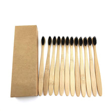 Load image into Gallery viewer, 12Pcs/Pack Eco Friendly Natural Bamboo Charcoal Soft Hair Tooth  Brushes freeshipping - Tyche Ace
