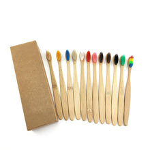 Load image into Gallery viewer, 12Pcs/Pack Eco Friendly Natural Bamboo Charcoal Soft Hair Tooth  Brushes freeshipping - Tyche Ace
