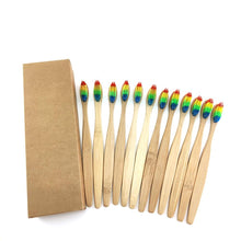 Load image into Gallery viewer, 12Pcs/Pack Eco Friendly Natural Bamboo Charcoal Soft Hair Tooth  Brushes freeshipping - Tyche Ace
