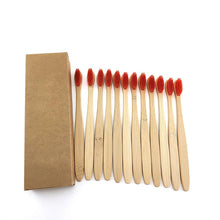 Load image into Gallery viewer, 12Pcs/Pack Eco Friendly Natural Bamboo Charcoal Soft Hair Tooth  Brushes freeshipping - Tyche Ace
