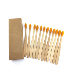 Load image into Gallery viewer, 12Pcs/Pack Eco Friendly Natural Bamboo Charcoal Soft Hair Tooth  Brushes freeshipping - Tyche Ace
