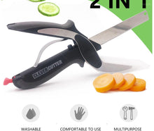 Load image into Gallery viewer, 2 in1 Stainless Steel Smart Chef Kitchen Scissors Knife &amp; Board freeshipping - Tyche Ace
