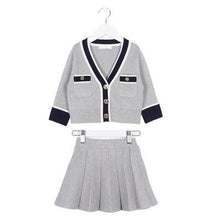 Load image into Gallery viewer, 2 Pcs Girls Winter Long Sleeve Sweater Shirt and Skirt Suit freeshipping - Tyche Ace
