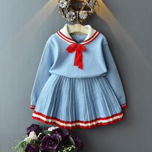 Load image into Gallery viewer, 2 Pcs Girls Winter Long Sleeve Sweater Shirt and Skirt Suit freeshipping - Tyche Ace
