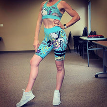 Load image into Gallery viewer, 2 Piece Women Cartoon Letters High Waist Athletic Shorts Tank Tops freeshipping - Tyche Ace
