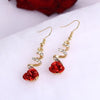 2019 Fashion Jewelry Ethnic Red Rose Drop Earrings Big Rhinestone Earrings Vintage For Women Rose Gold Spiral Dangle Earring freeshipping - Tyche Ace