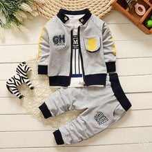 Load image into Gallery viewer, 3Pcs Baby Unisex Cartoon Image Design Jacket + Pants Outfits Clothing Sets freeshipping - Tyche Ace
