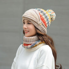 Load image into Gallery viewer, 3Pcs Women Thick Warm Fleece Knitted Hat Scarf  Mask Sets freeshipping - Tyche Ace
