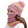 3Pcs Women Thick Warm Fleece Knitted Hat Scarf  Mask Sets freeshipping - Tyche Ace