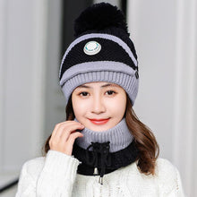 Load image into Gallery viewer, 3Pcs Women Thick Warm Fleece Knitted Hat Scarf  Mask Sets freeshipping - Tyche Ace
