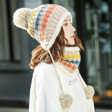 Load image into Gallery viewer, 3Pcs Women Thick Warm Fleece Knitted Hat Scarf  Mask Sets freeshipping - Tyche Ace
