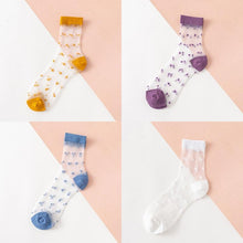 Load image into Gallery viewer, 4 Pairs Pack Women Bamboo Transparent Thin Breathable Polka Dot Socks freeshipping - Tyche Ace
