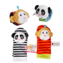 Load image into Gallery viewer, 4 Piece Set Cartoon Foot Wrist Rattle Baby Educational Toys freeshipping - Tyche Ace
