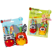 Load image into Gallery viewer, 4 Piece Set Cartoon Foot Wrist Rattle Baby Educational Toys freeshipping - Tyche Ace
