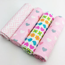 Load image into Gallery viewer, 4Pcs/Pack Baby Super Soft Brushed Cotton Flannel Swaddle Wrap Blankets freeshipping - Tyche Ace
