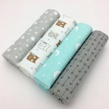 Load image into Gallery viewer, 4Pcs/Pack Baby Super Soft Brushed Cotton Flannel Swaddle Wrap Blankets freeshipping - Tyche Ace
