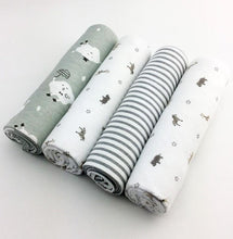 Load image into Gallery viewer, 4Pcs/Pack Baby Super Soft Brushed Cotton Flannel Swaddle Wrap Blankets freeshipping - Tyche Ace
