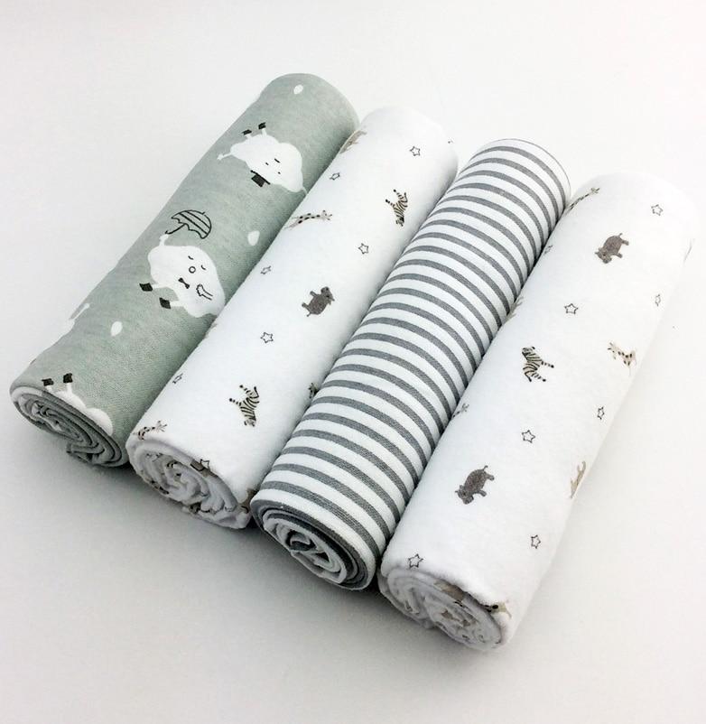 4Pcs/Pack Baby Super Soft Brushed Cotton Flannel Swaddle Wrap Blankets freeshipping - Tyche Ace
