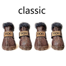 Load image into Gallery viewer, 4Pcs/Set Pet Dog Non Slip Snow Warm  Waterproof Fur Cotton Boots freeshipping - Tyche Ace
