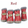 4Pcs/Set Pet Dog Non Slip Snow Warm  Waterproof Fur Cotton Boots freeshipping - Tyche Ace