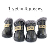 4Pcs/Set Pet Dog Non Slip Snow Warm  Waterproof Fur Cotton Boots freeshipping - Tyche Ace