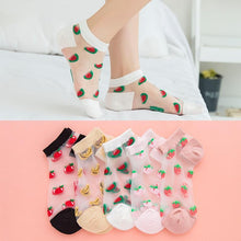 Load image into Gallery viewer, 5 Pair Summer Fruit Lace Mesh Transparent Ankle Socks freeshipping - Tyche Ace
