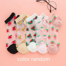 Load image into Gallery viewer, 5 Pair Summer Fruit Lace Mesh Transparent Ankle Socks freeshipping - Tyche Ace
