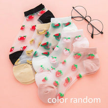 Load image into Gallery viewer, 5 Pair Summer Fruit Lace Mesh Transparent Ankle Socks freeshipping - Tyche Ace
