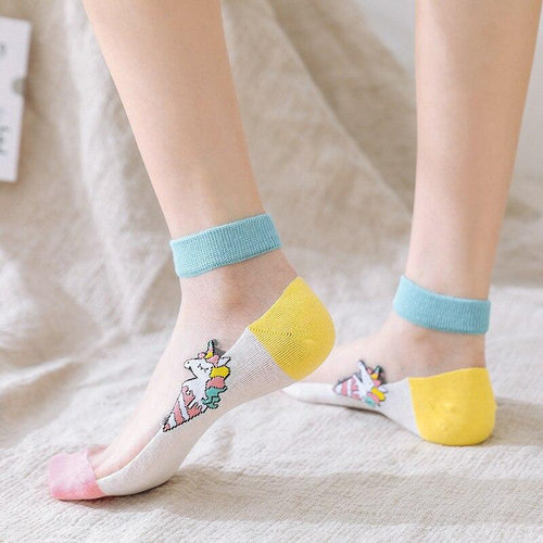 5 Pairs Women Cartoon Fruit Design Silk Socks freeshipping - Tyche Ace