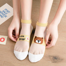Load image into Gallery viewer, 5 Pairs Women Colourful Embroidered Crew Silk Thin Cotton Socks freeshipping - Tyche Ace

