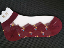 Load image into Gallery viewer, 5 Pairs Women Colourful Embroidered Crew Silk Thin Cotton Socks freeshipping - Tyche Ace
