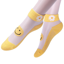 Load image into Gallery viewer, 5 Pairs Women Colourful Embroidered Crew Silk Thin Cotton Socks freeshipping - Tyche Ace
