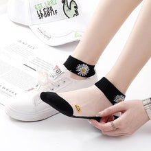 Load image into Gallery viewer, 5 Pairs Women Colourful Embroidered Crew Silk Thin Cotton Socks freeshipping - Tyche Ace
