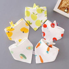 Load image into Gallery viewer, 5 Pieces Baby Cotton Cartoon Print Triangle Double Saliva Towels freeshipping - Tyche Ace
