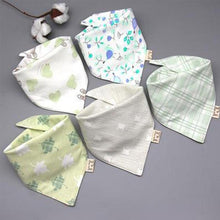 Load image into Gallery viewer, 5 Pieces Baby Cotton Cartoon Print Triangle Double Saliva Towels freeshipping - Tyche Ace
