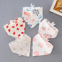 Load image into Gallery viewer, 5 Pieces Baby Cotton Cartoon Print Triangle Double Saliva Towels freeshipping - Tyche Ace
