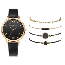 Load image into Gallery viewer, 5pcs Set Women Leather Band Analog Quartz Wrist Watches freeshipping - Tyche Ace
