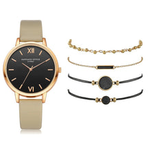 Load image into Gallery viewer, 5pcs Set Women Leather Band Analog Quartz Wrist Watches freeshipping - Tyche Ace
