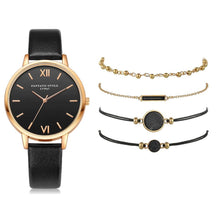 Load image into Gallery viewer, 5pcs Set Women Leather Band Analog Quartz Wrist Watches freeshipping - Tyche Ace
