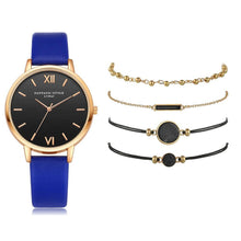 Load image into Gallery viewer, 5pcs Set Women Leather Band Analog Quartz Wrist Watches freeshipping - Tyche Ace
