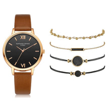 Load image into Gallery viewer, 5pcs Set Women Leather Band Analog Quartz Wrist Watches freeshipping - Tyche Ace
