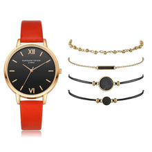 Load image into Gallery viewer, 5pcs Set Women Leather Band Analog Quartz Wrist Watches freeshipping - Tyche Ace
