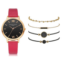 Load image into Gallery viewer, 5pcs Set Women Leather Band Analog Quartz Wrist Watches freeshipping - Tyche Ace
