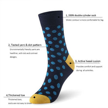 Load image into Gallery viewer, 6 Pairs Men Bamboo Fibre Dot Pattern Crew Socks freeshipping - Tyche Ace
