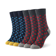 Load image into Gallery viewer, 6 Pairs Men Bamboo Fibre Dot Pattern Crew Socks freeshipping - Tyche Ace
