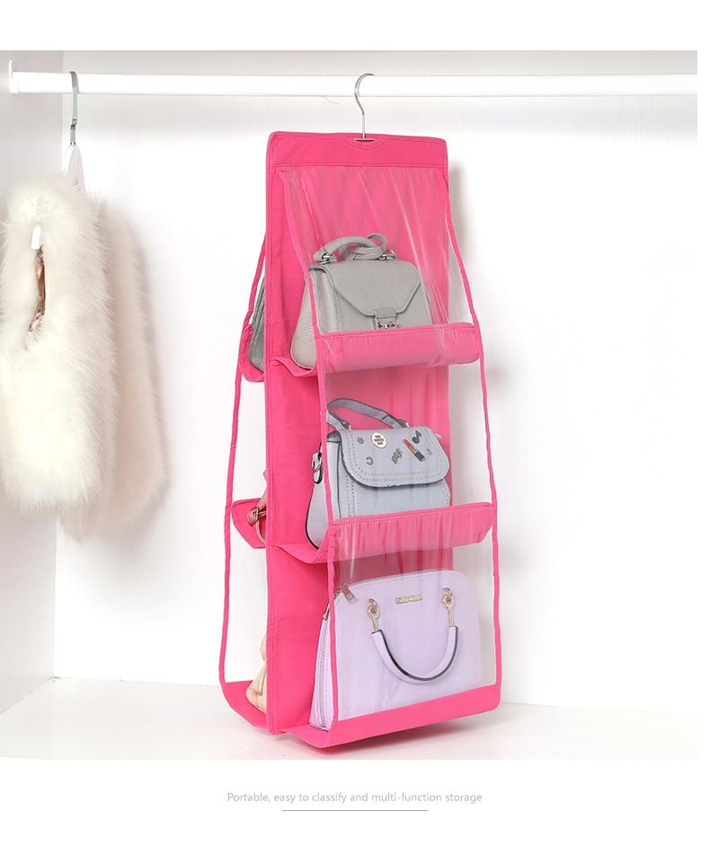 6 Pocket  Multi-Purpose Wardrobe Hanging Foldable Handbag Storage Organiser freeshipping - Tyche Ace