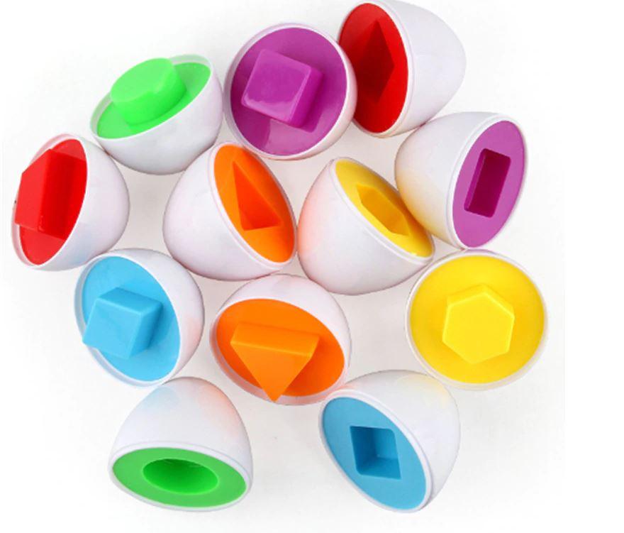 6PCS Children's Maths Smart 3D Eggs Puzzle Jigsaw Mixed Shape Tools Game freeshipping - Tyche Ace