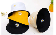 Load image into Gallery viewer, Unisex Daisy Embroidered Reversible Fisherman Bucket Hat - Tyche Ace
