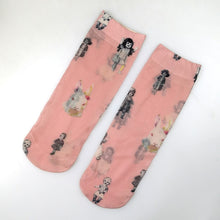 Load image into Gallery viewer, Flower Butterfly Pattern Print Soft Ankle Socks freeshipping - Tyche Ace
